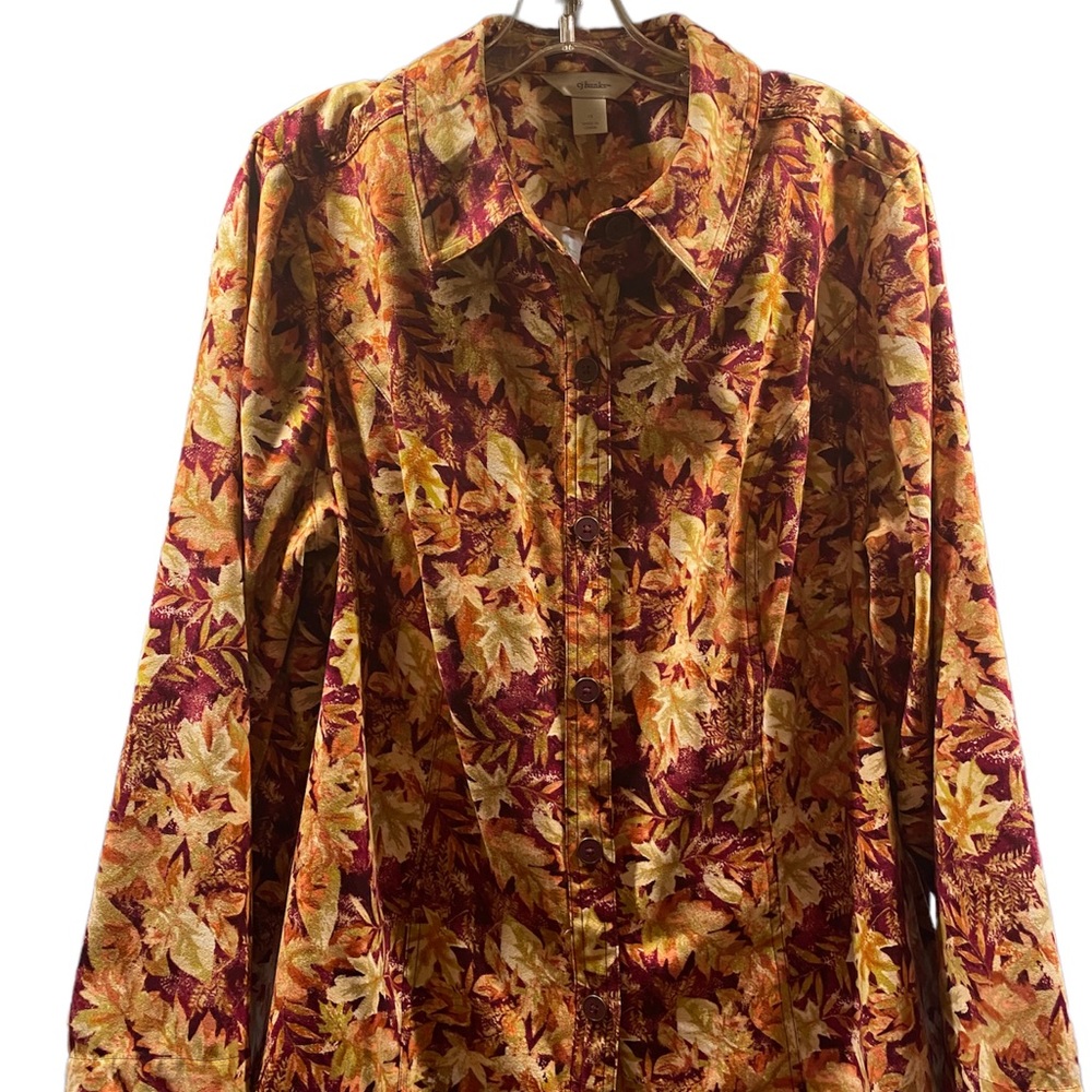 Ladies CJ Banks 1X Floral pattern button down coat